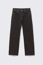 Tuned Black - Svart - Galaxy Mid Waist Loose Straight Leg Unisex Jeans - 7