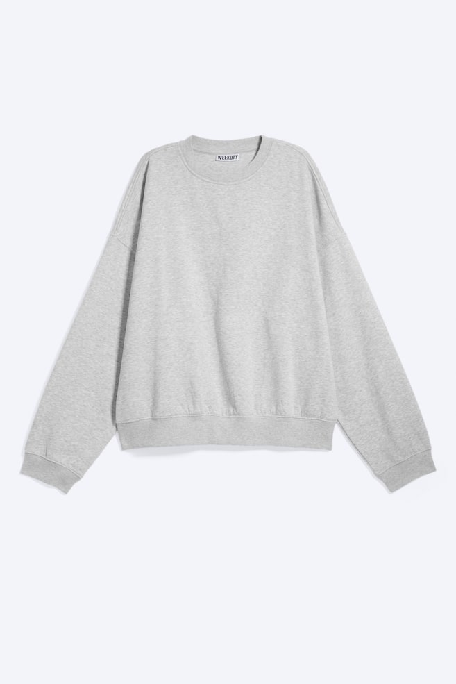 Sweatshirt mit Standard Fit - Hellgrau meliert - 1