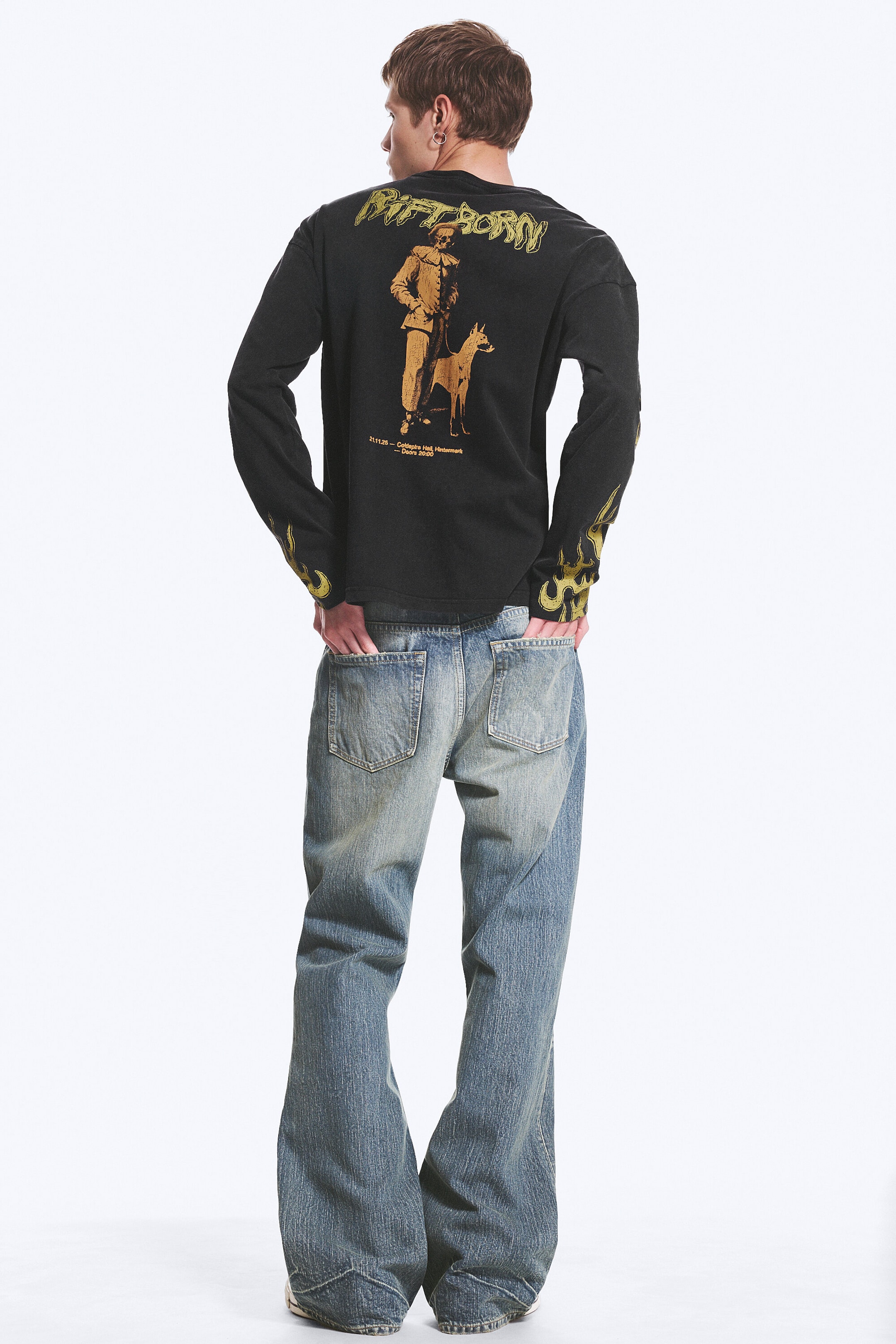 Black - Riftborn - Geweldig boxy T-shirt met graphic en lange mouwen - 3