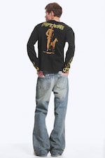 Black - Riftborn - Geweldig boxy T-shirt met graphic en lange mouwen - 3