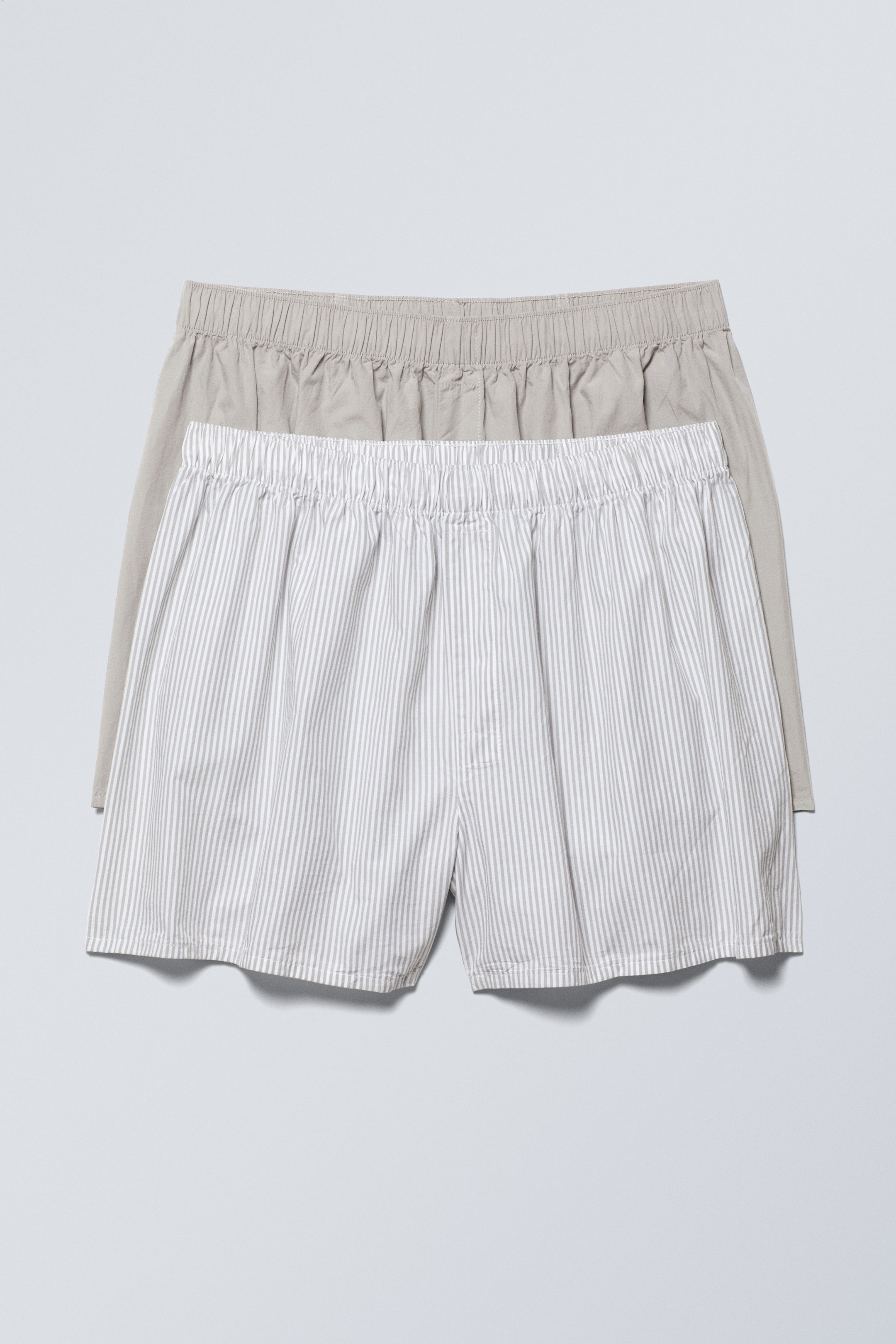 Staubgrau/Grau gestreift - Boxershorts 2er-Pack - 0
