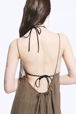 Brown - Flowy Maxi Dress - 3
