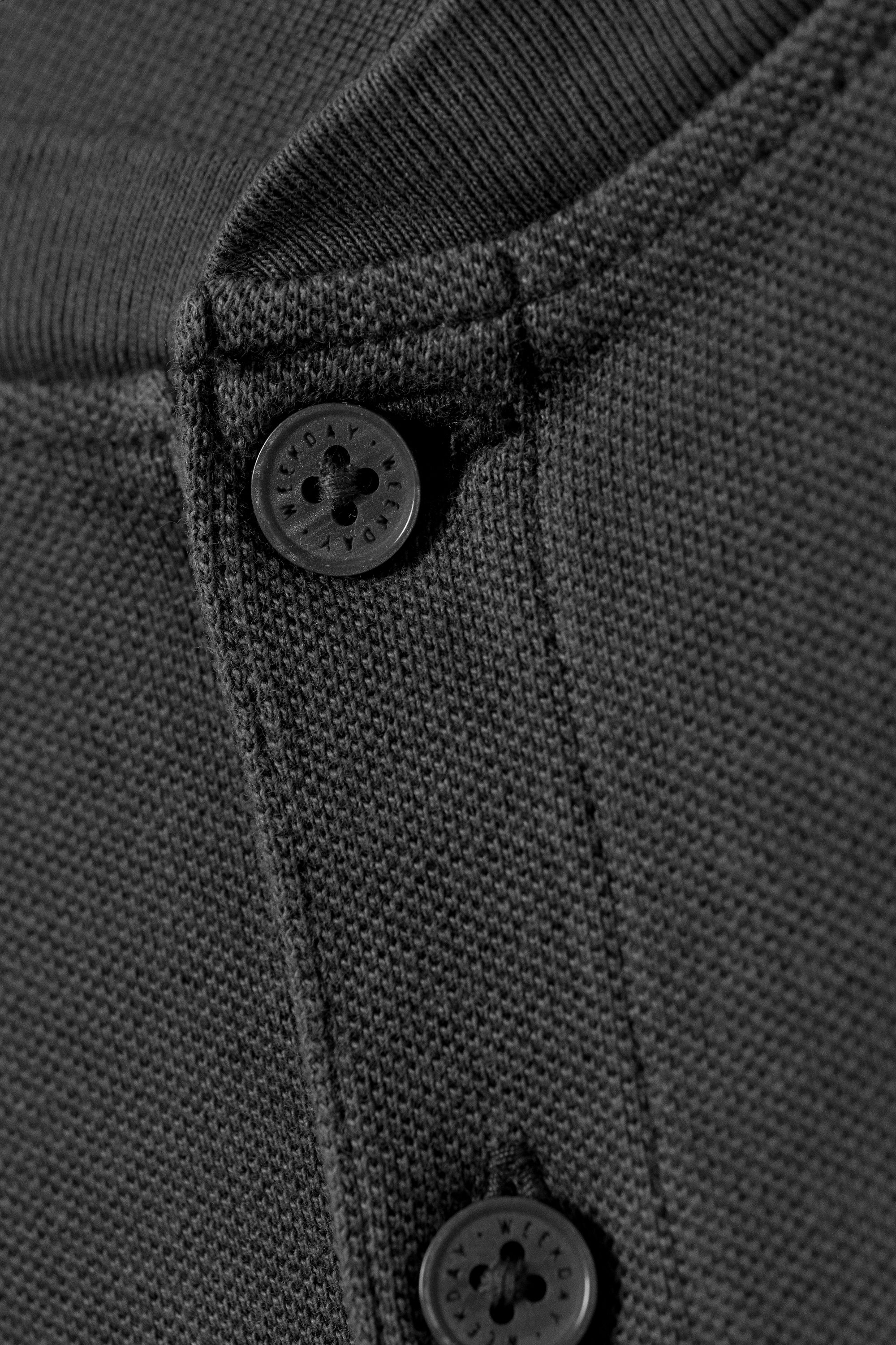 Dark Grey - Loose Long-Sleeved Henley T-shirt - 2