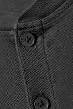 Mörkgrå - Loose Long-Sleeved Henley T-shirt - 5