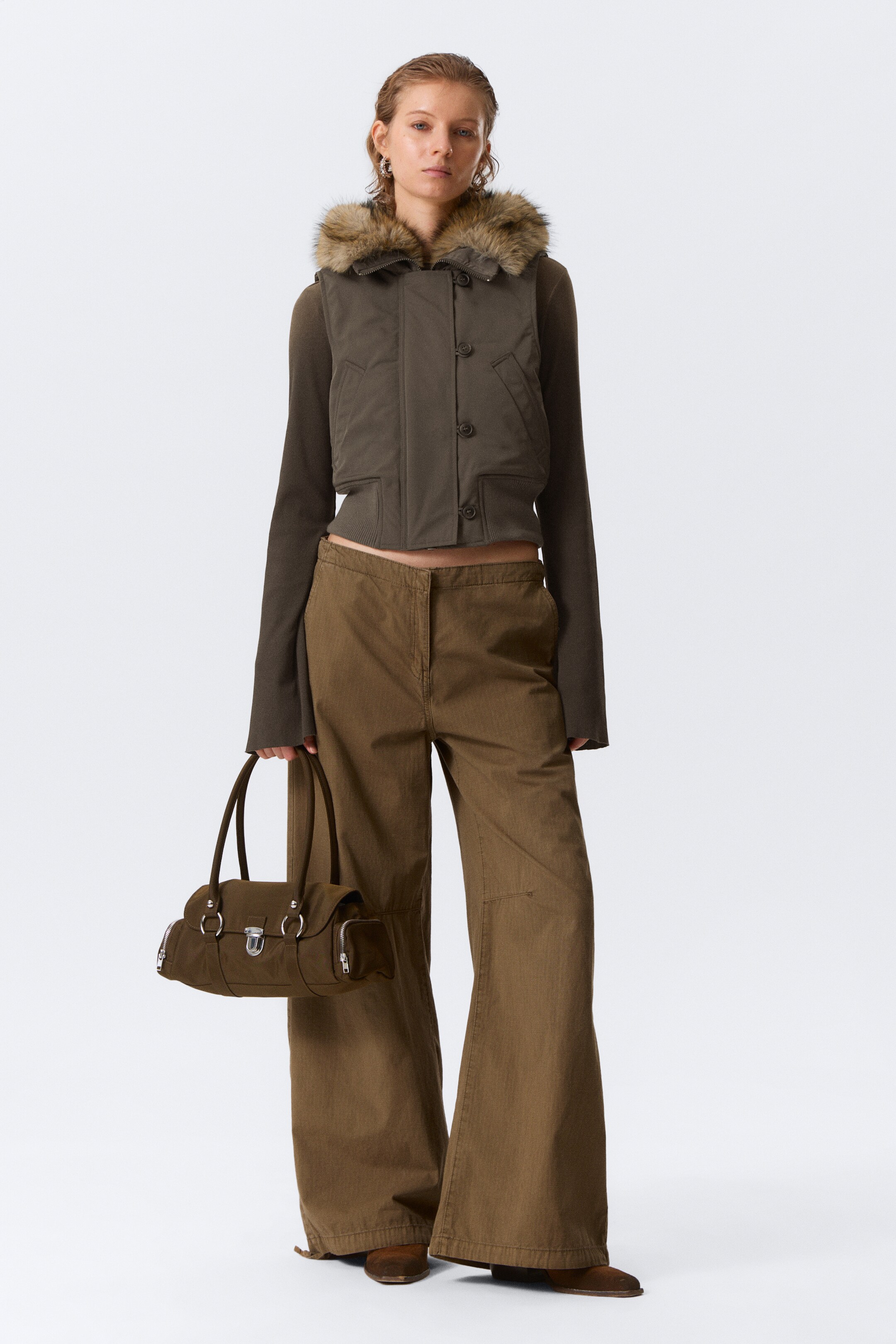 Ver imagem maior: Colete Bomber com Capuz Amovível - Cinzento-escuro - SENHORA | H&M PT 1