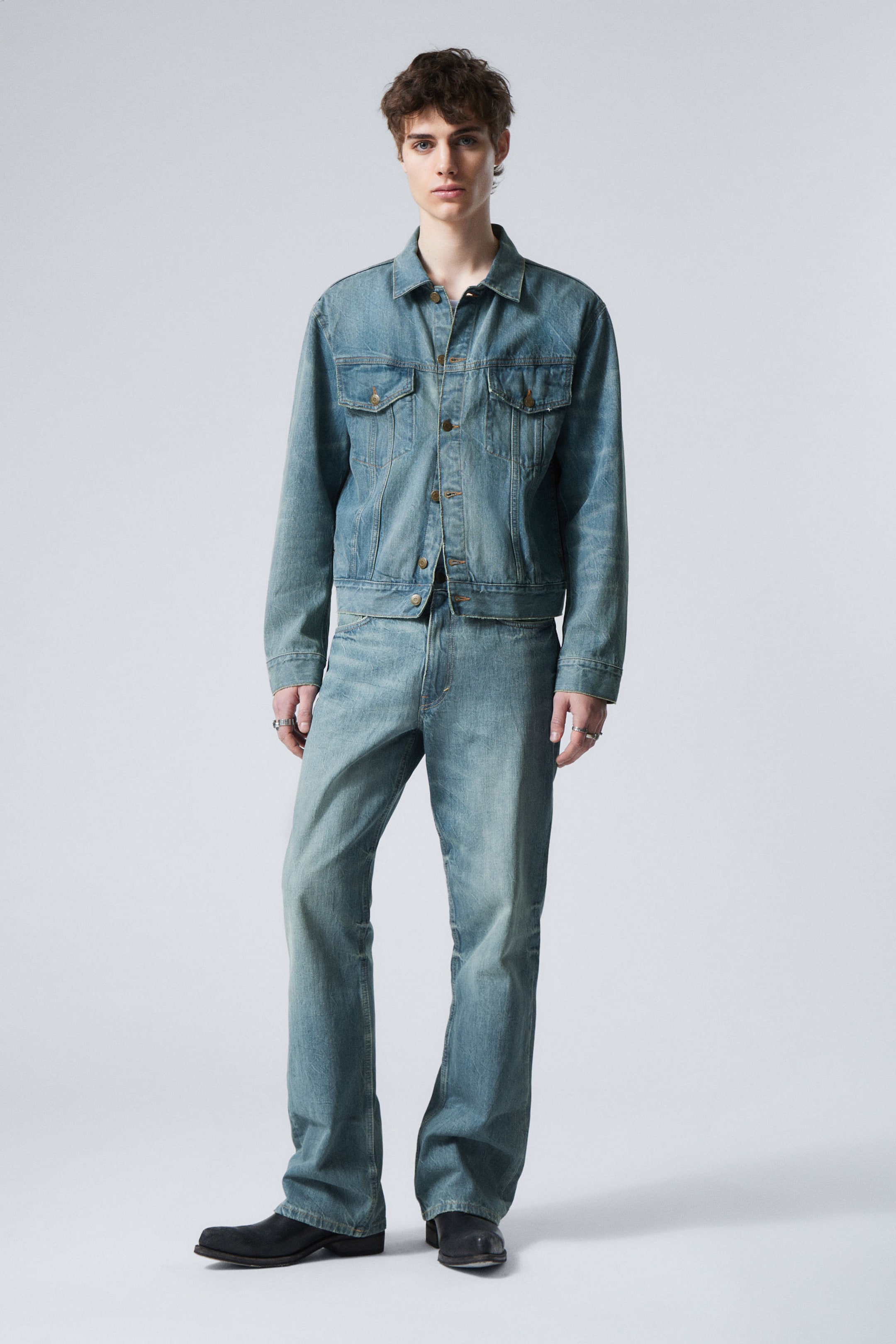 #79829D - Regular Fit Denim Trucker Jacket - 2