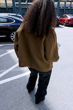 Dusty Brown - Funnel neck jacket - 3