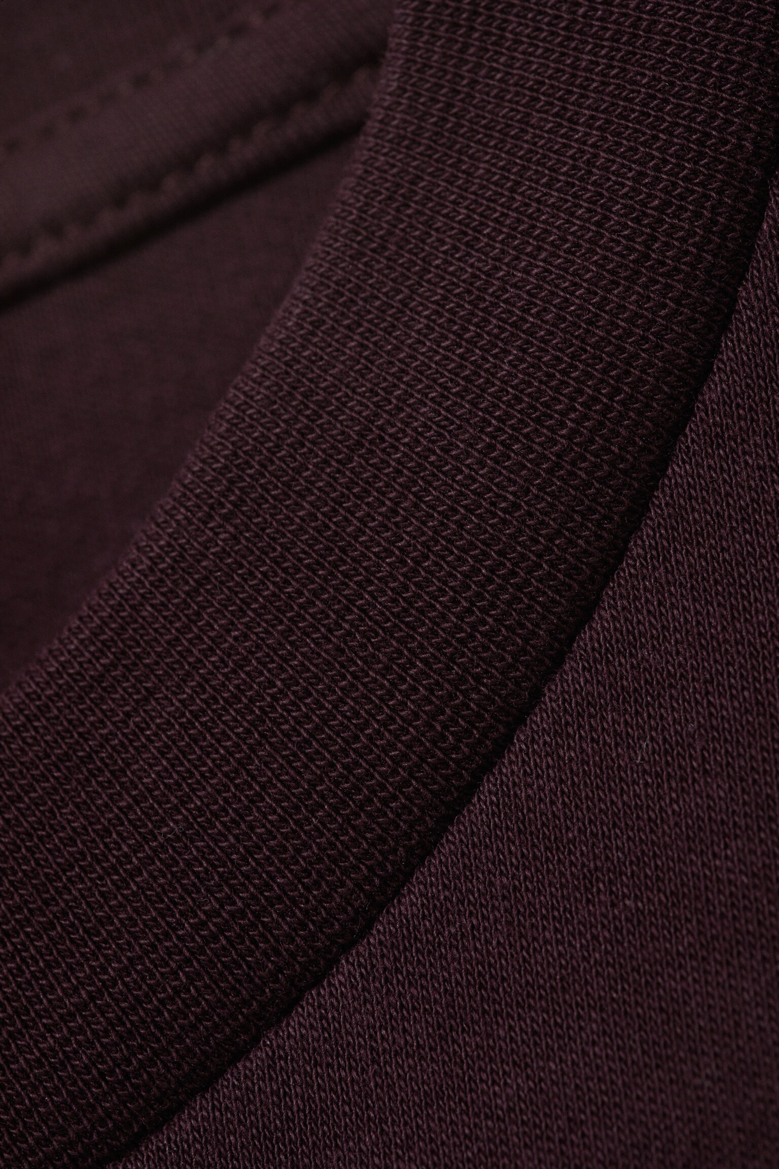 Long-Sleeved Cotton Mini Dress - Dark Plum/Black/Striped Black - 3