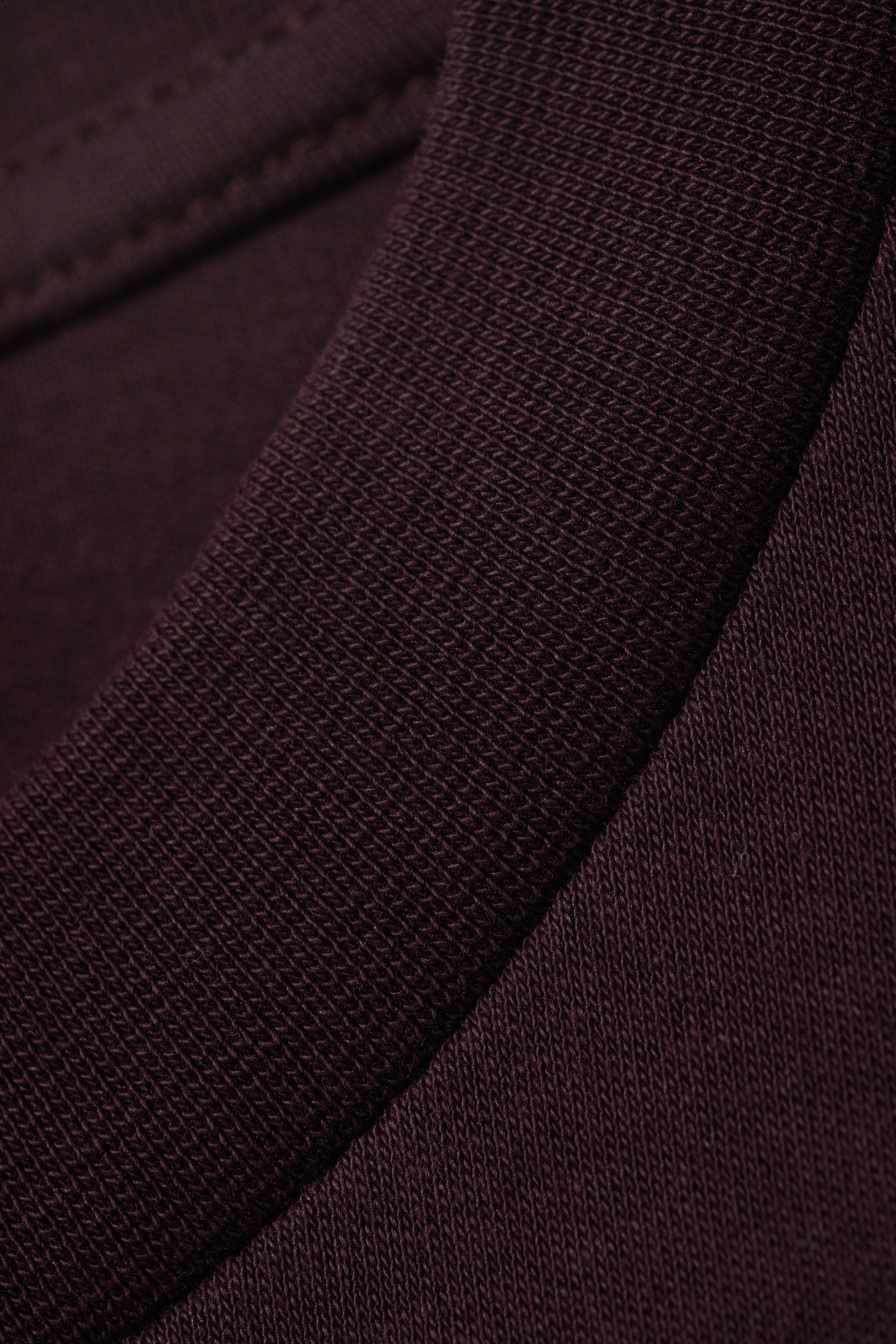Dark Plum - Long-SleevedCottonMiniDress - 2