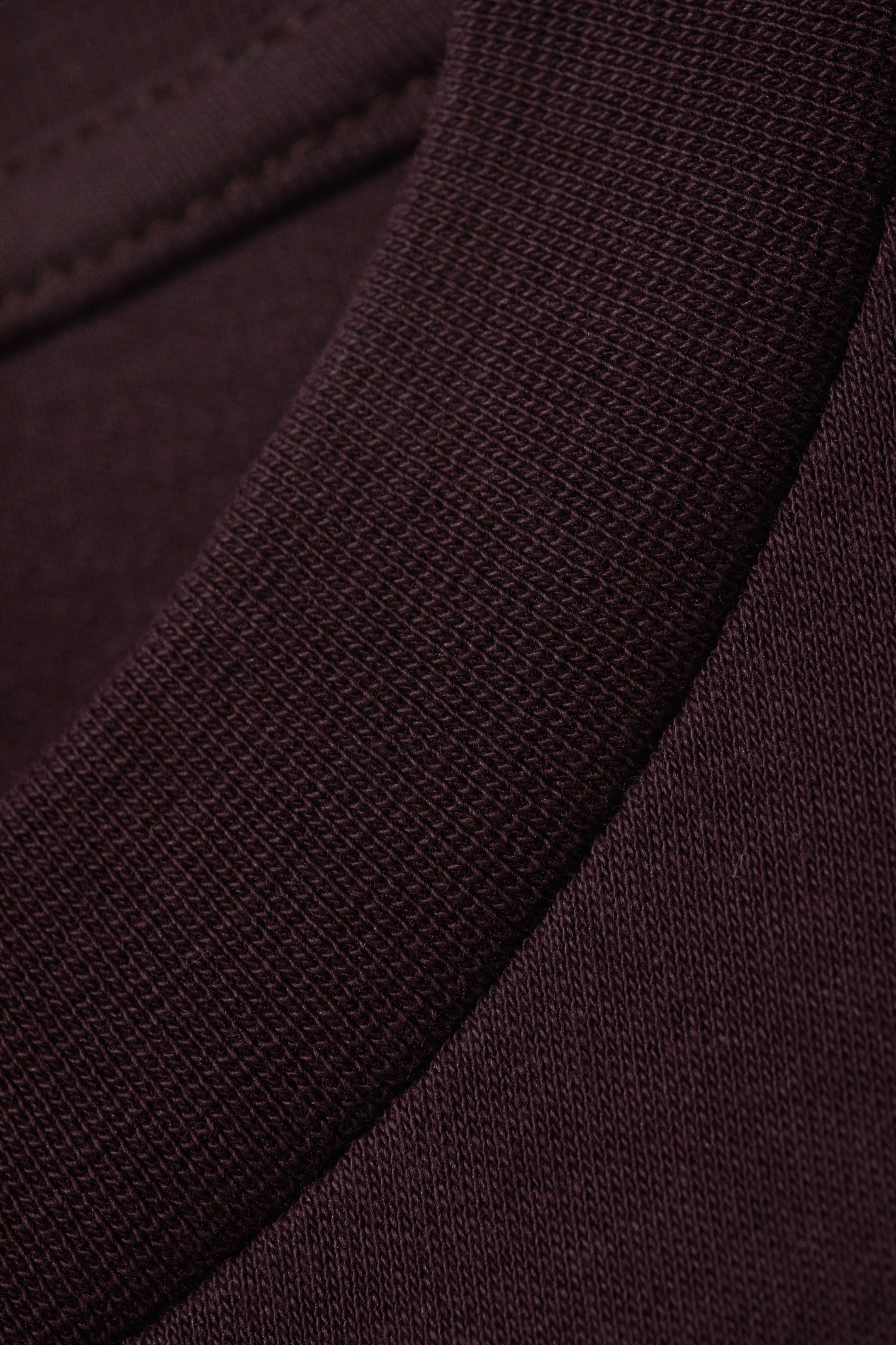 Dark Plum - Long-Sleeved Cotton Mini Dress - 4