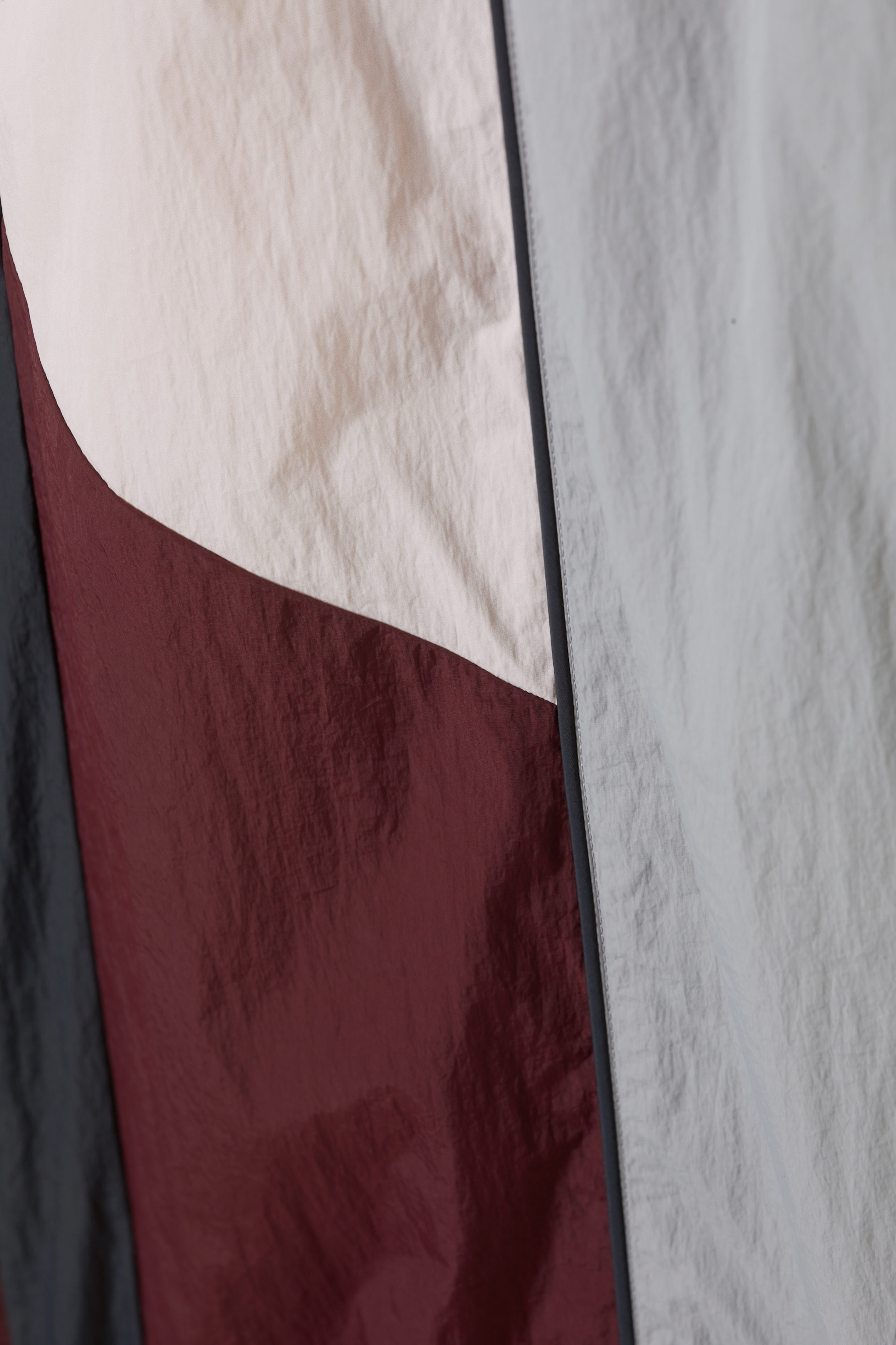 Grey/Pink/Red - Low Rise Wide Leg Colourblock Trousers - 2