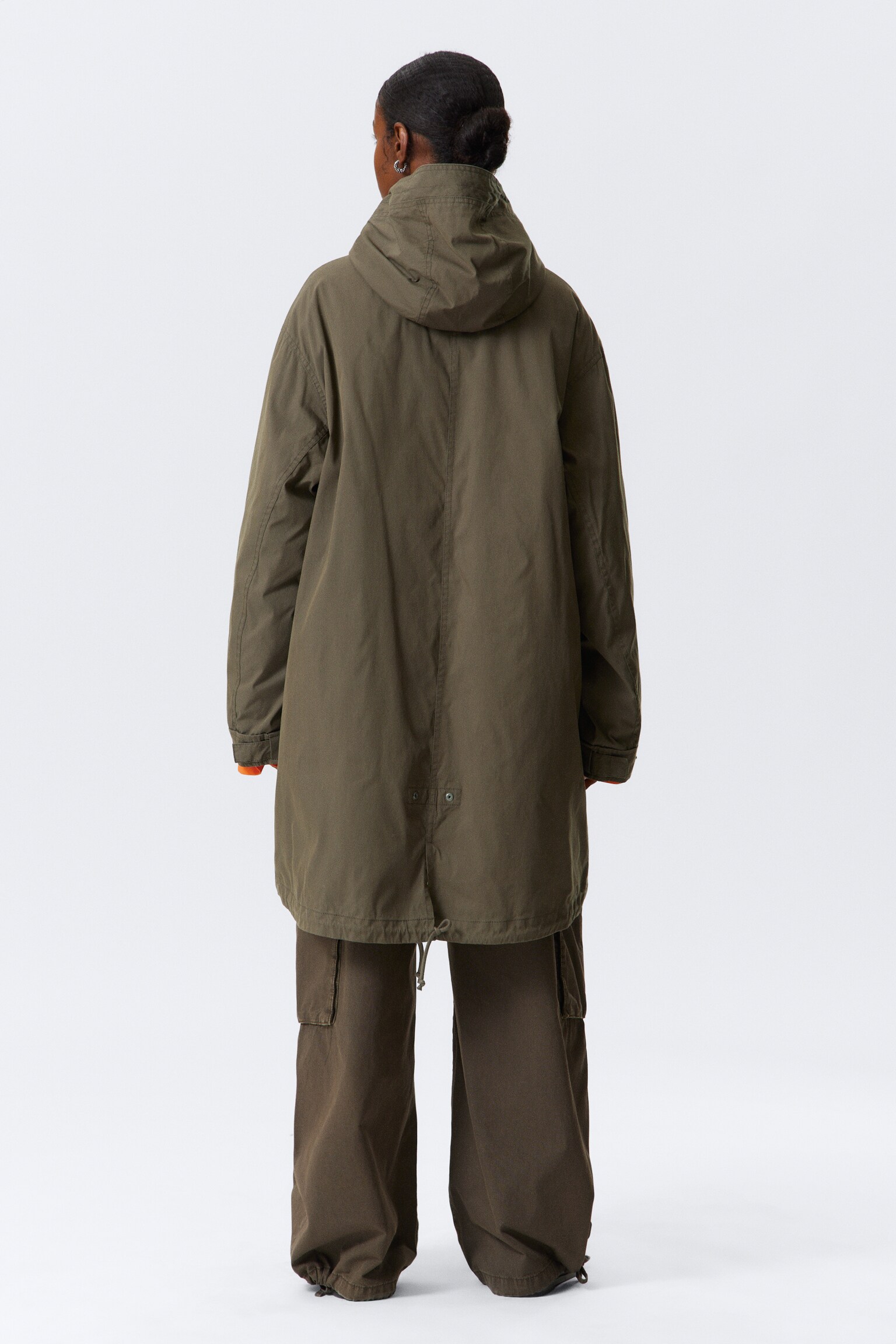 Oversized parkas med avtagbart foder - Kakibrun - 4