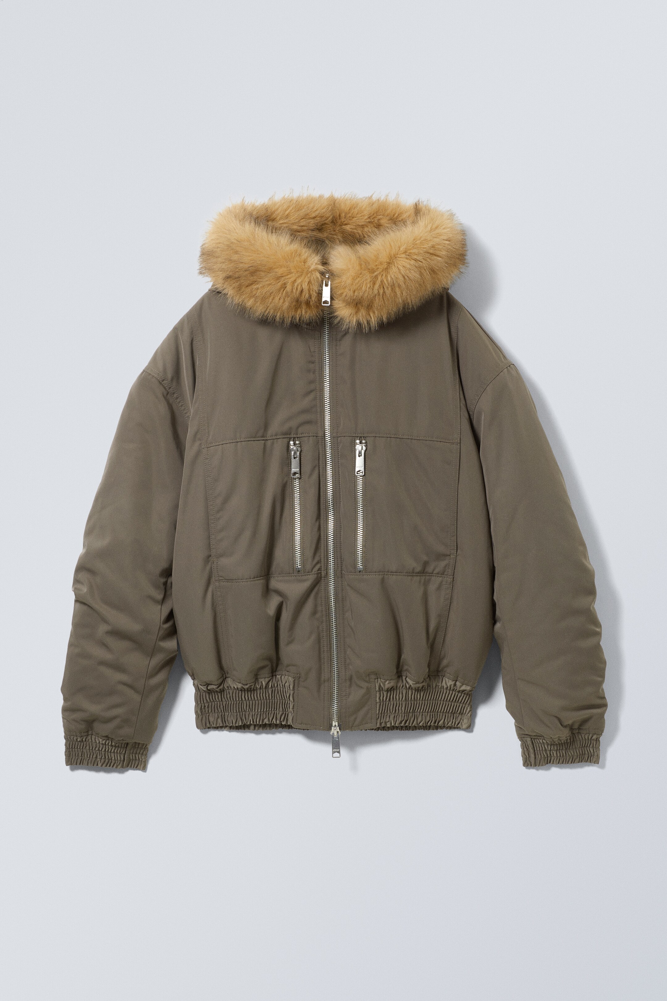 Größeres Bild ansehen: Bomberjacke mit Kapuze und lockerer Passform - Dunkles Graubraun - Men | H&M DE 1