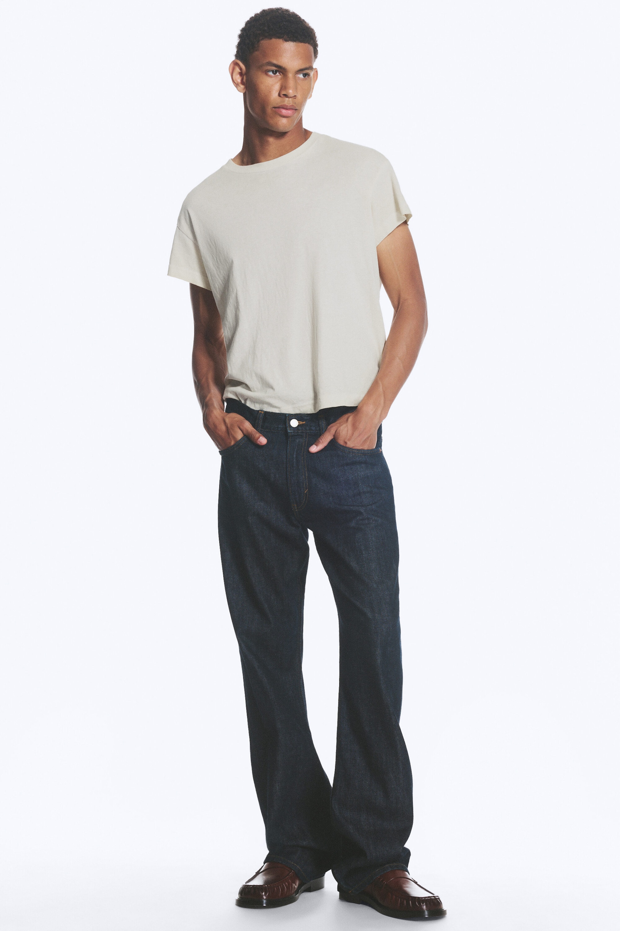 Blue Rinse - Dark Blue - Mercury Mid Rise Relaxed Bootcut Jeans - 2