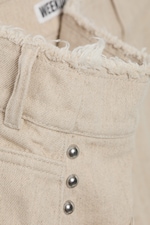 Beige - Low Rise Loose Studded Balloon Trousers - 7