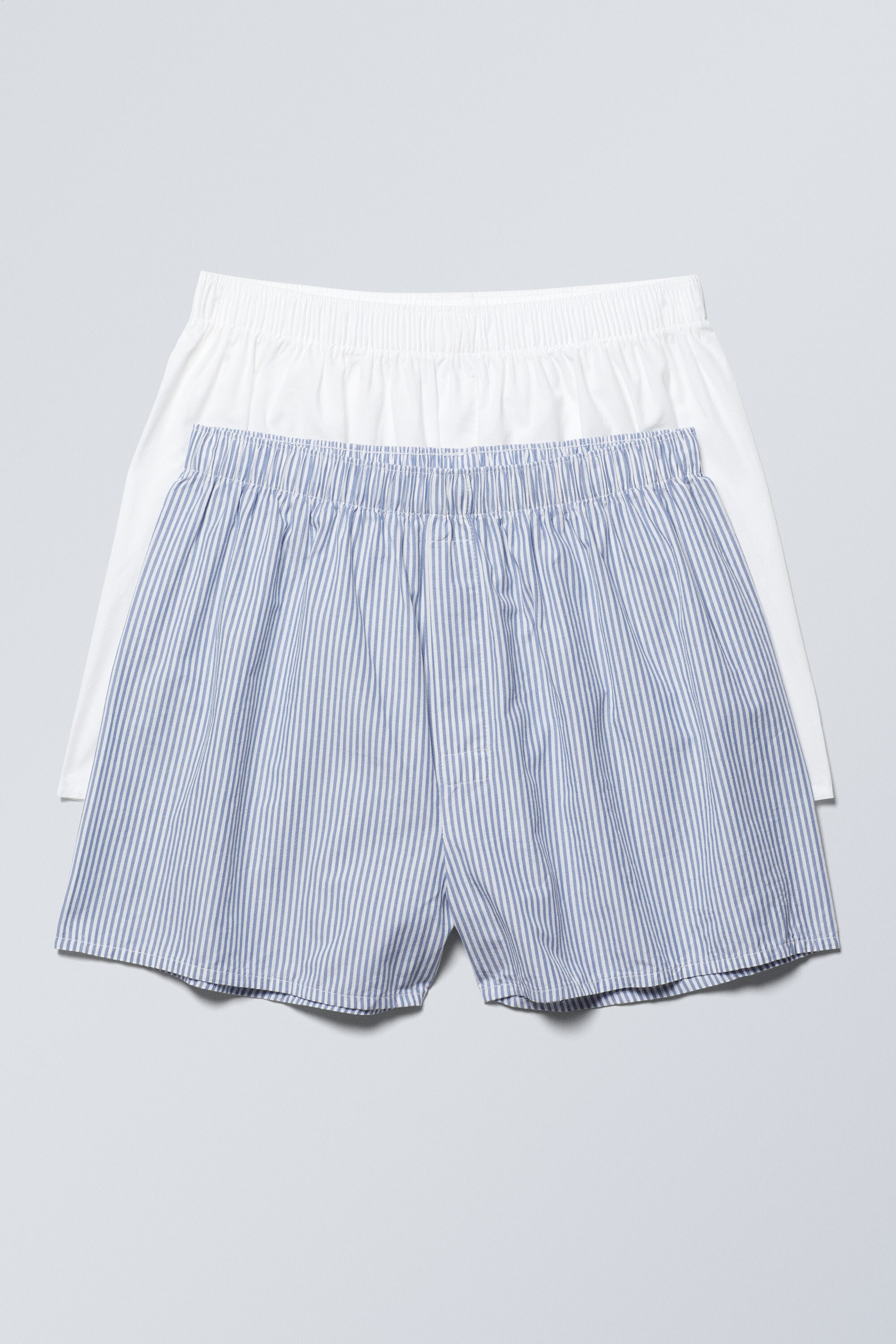 2-pack boxer shorts - White, Blue Stripes | Weekday WW