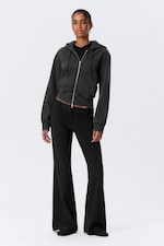 Noir - Pantalon de costume évasé taille basse - 0