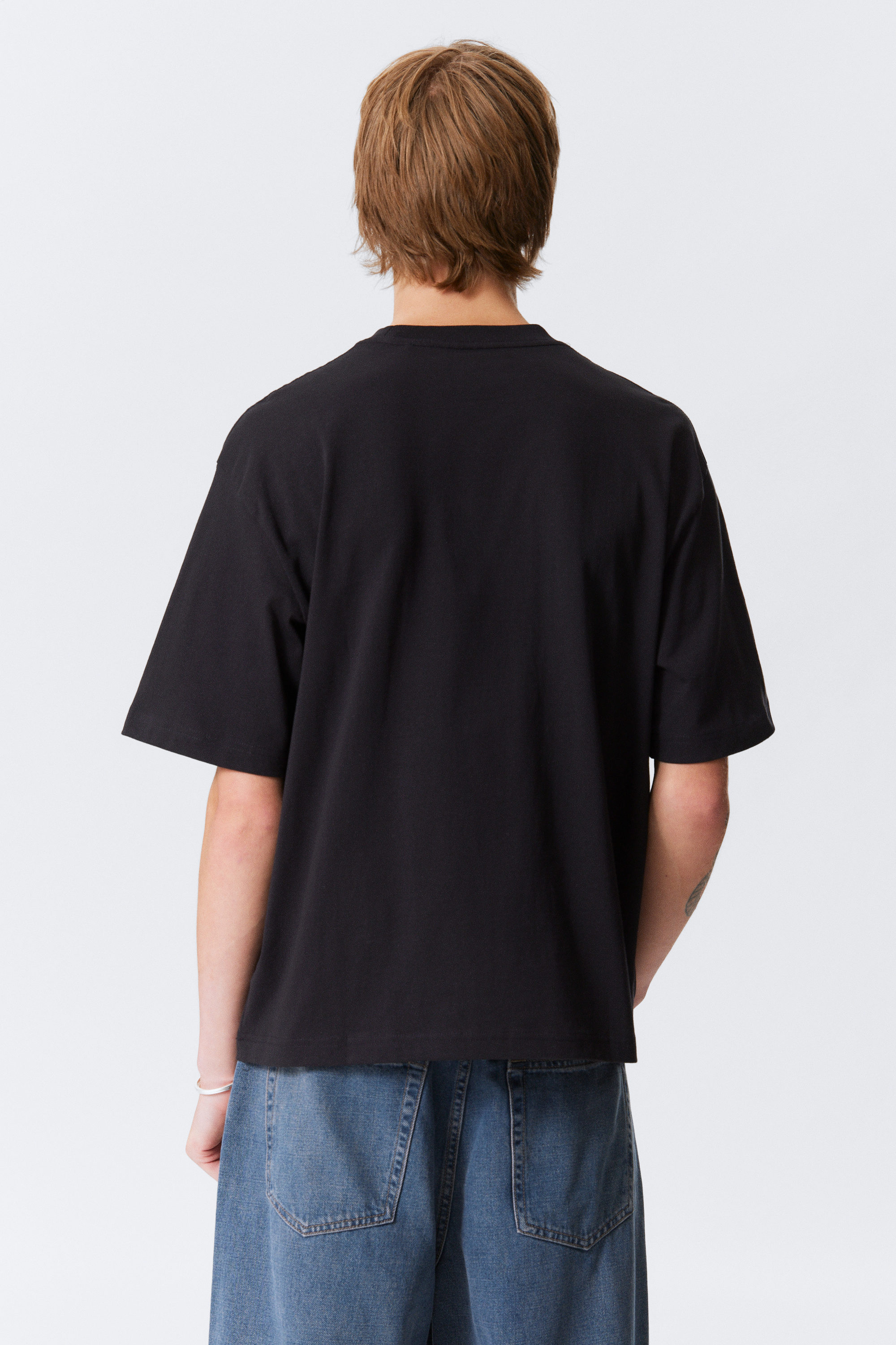 Navy Blue - Relaxed Fit Short-Sleeved Cotton T-shirt - 2