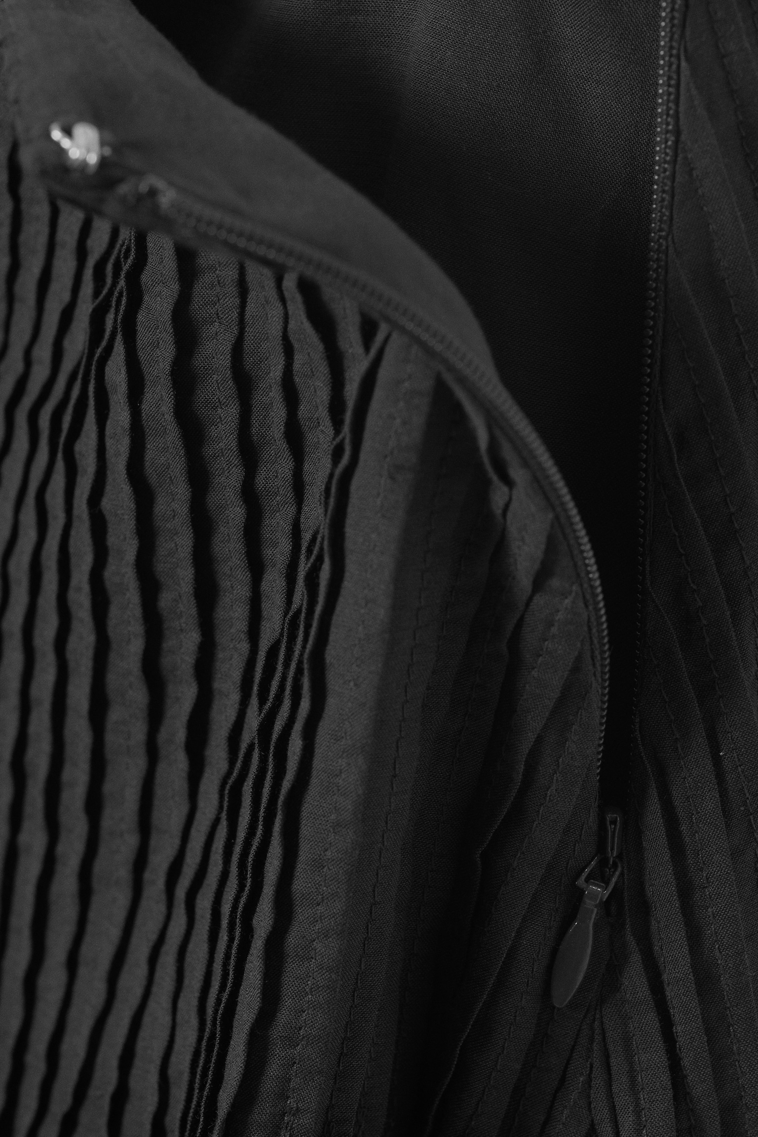 Jupe longue plissée taille mi-haute - Gris foncé - 3