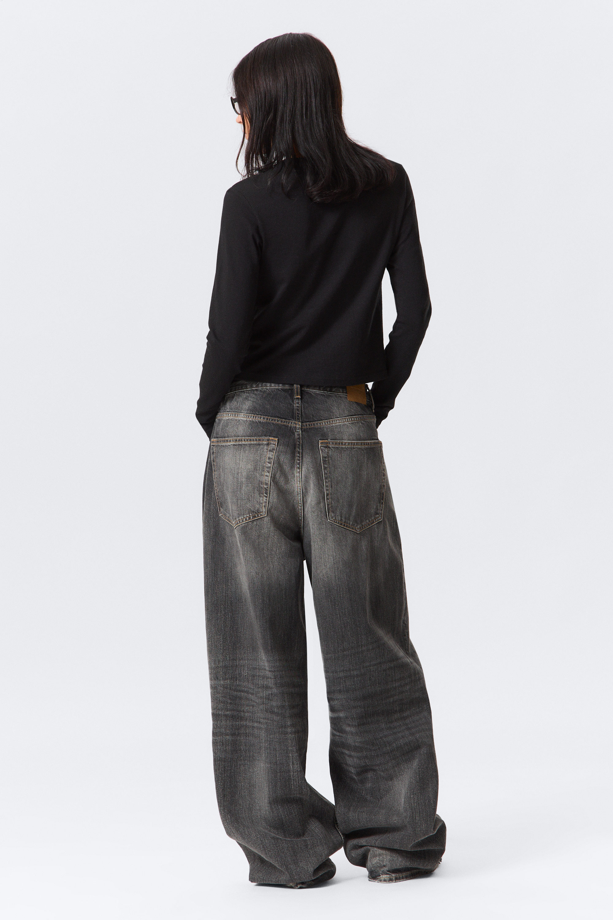 Dusky Black - Black - Astro Loose Baggy Leg Jeans - 8
