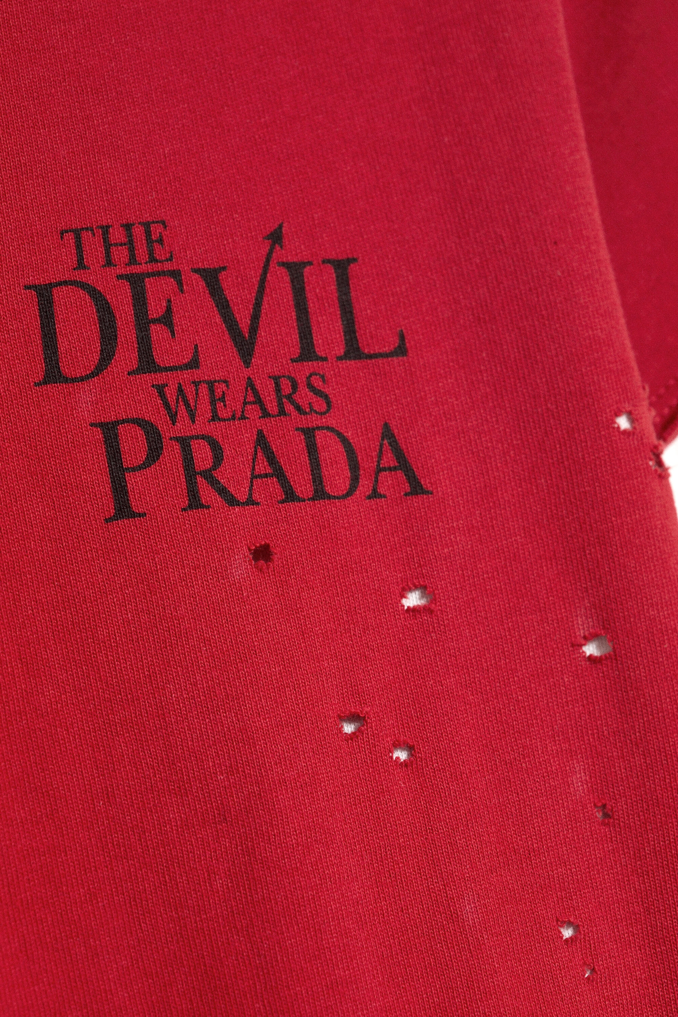 Red - The Devil Wears Prada Double-Layer V-Neck T-shirt - 5