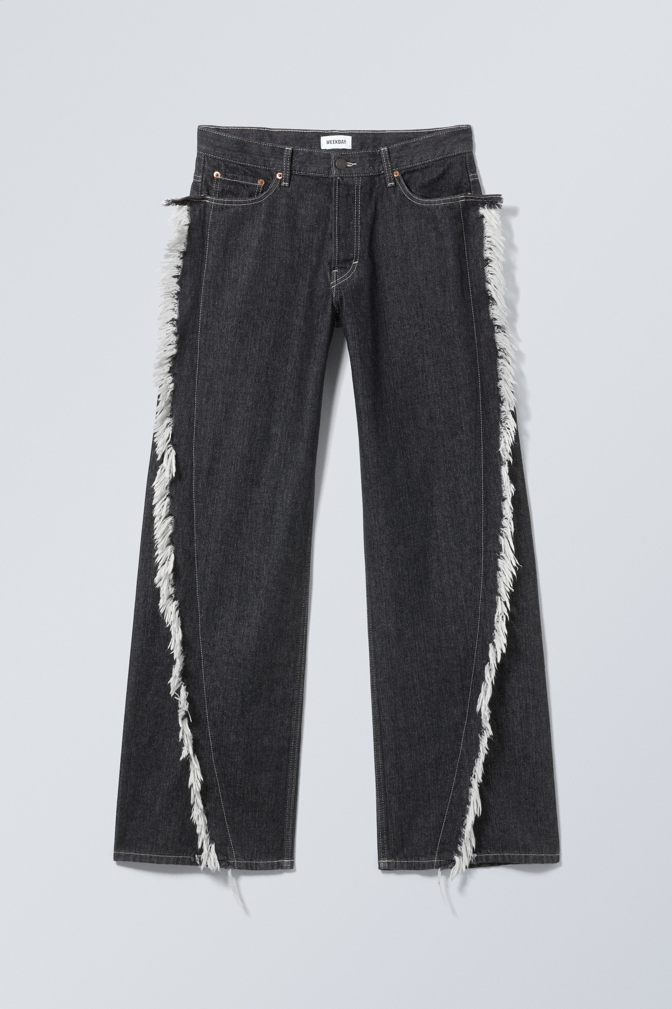 Black Rinse - Twist Relaxed Frayed Jeans - 0