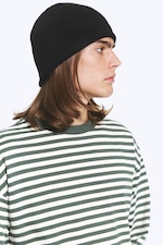 Black - Ribbed Beanie - 1