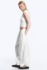 White - Balloon Cotton Trouser - 2
