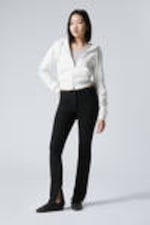 Black - Mid Rise Split Hem Suiting Trousers - 0