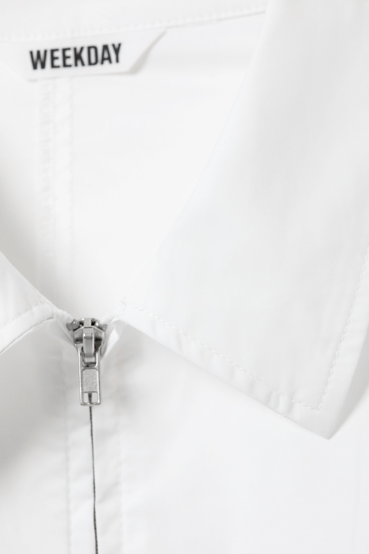 Getailleerd shirt met rits en lange mouwen - Wit - 5