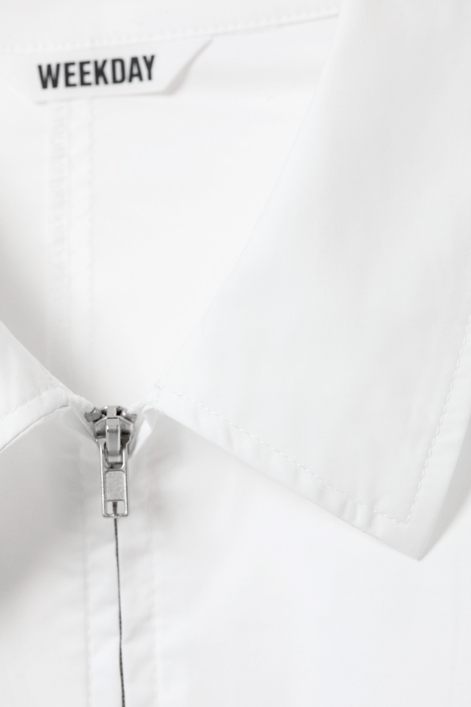 Blanc - Chemise ajustée zippée à manches longues - 3