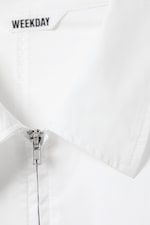 Weiß - Langärmeliges, tailliertes Hemd mit Reißverschluss - 6