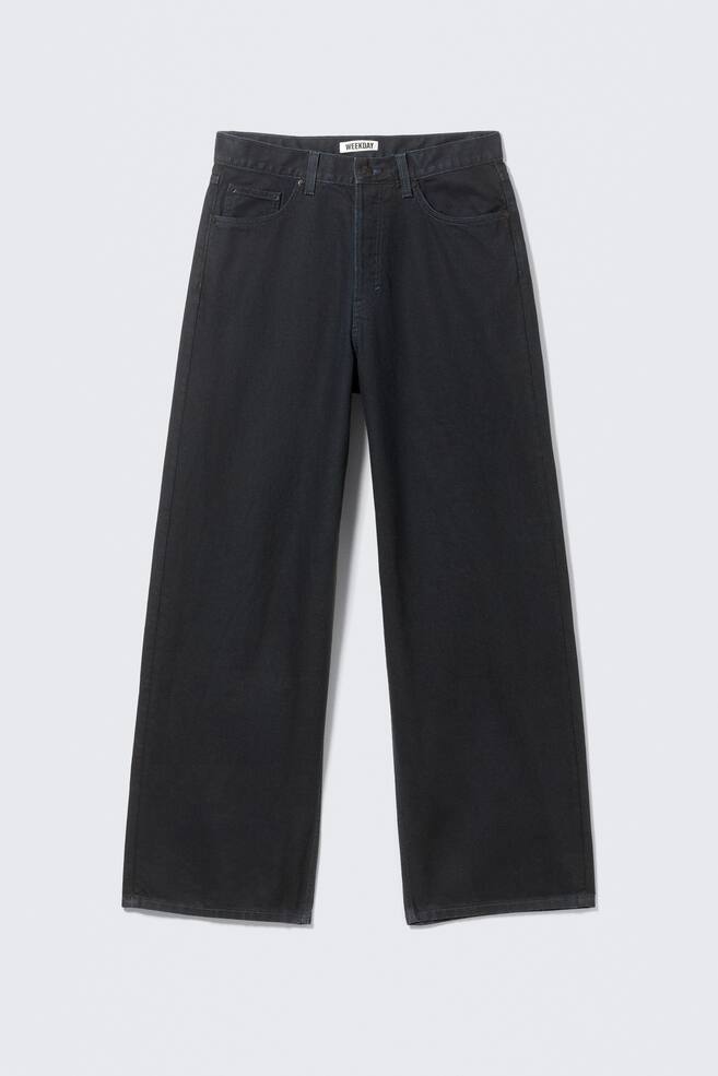 Astro Mid Rise Loose Baggy Coated Jeans - Indigo Coating - 1