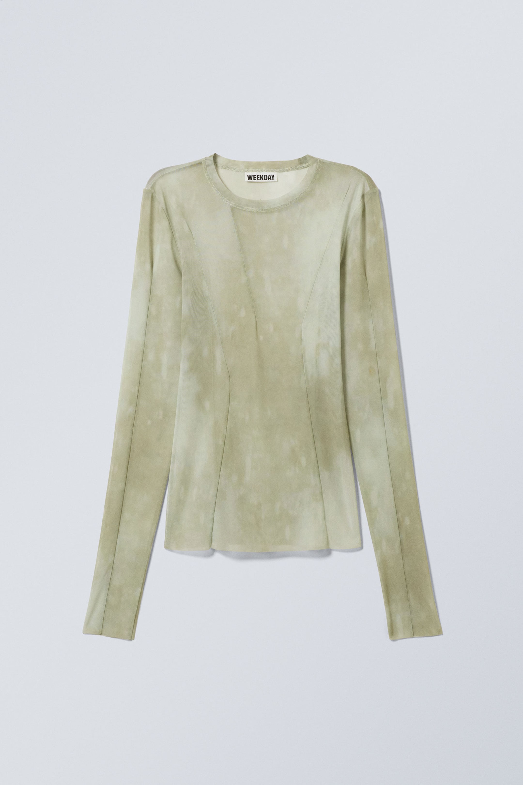 Bleached Sand - Dusty Beige - Long-Sleeved Sheer Mesh Top - 4