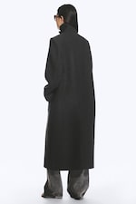 Dunkelgrau meliert - Langer Oversized-Mantel aus Wollmischung - 3
