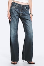 Misty Blue - Dark Blue - Helix Low Rise Regular Flared Jeans - 1