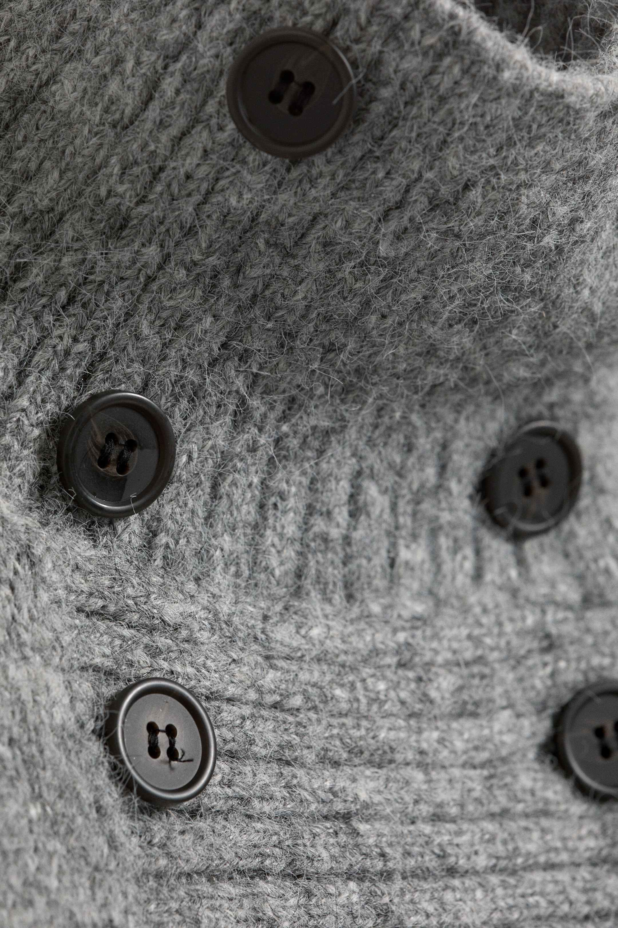 Gris chiné - Cardigan à double boutonnage - 2