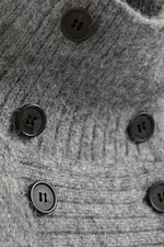 Gris chiné - Cardigan à double boutonnage - 1