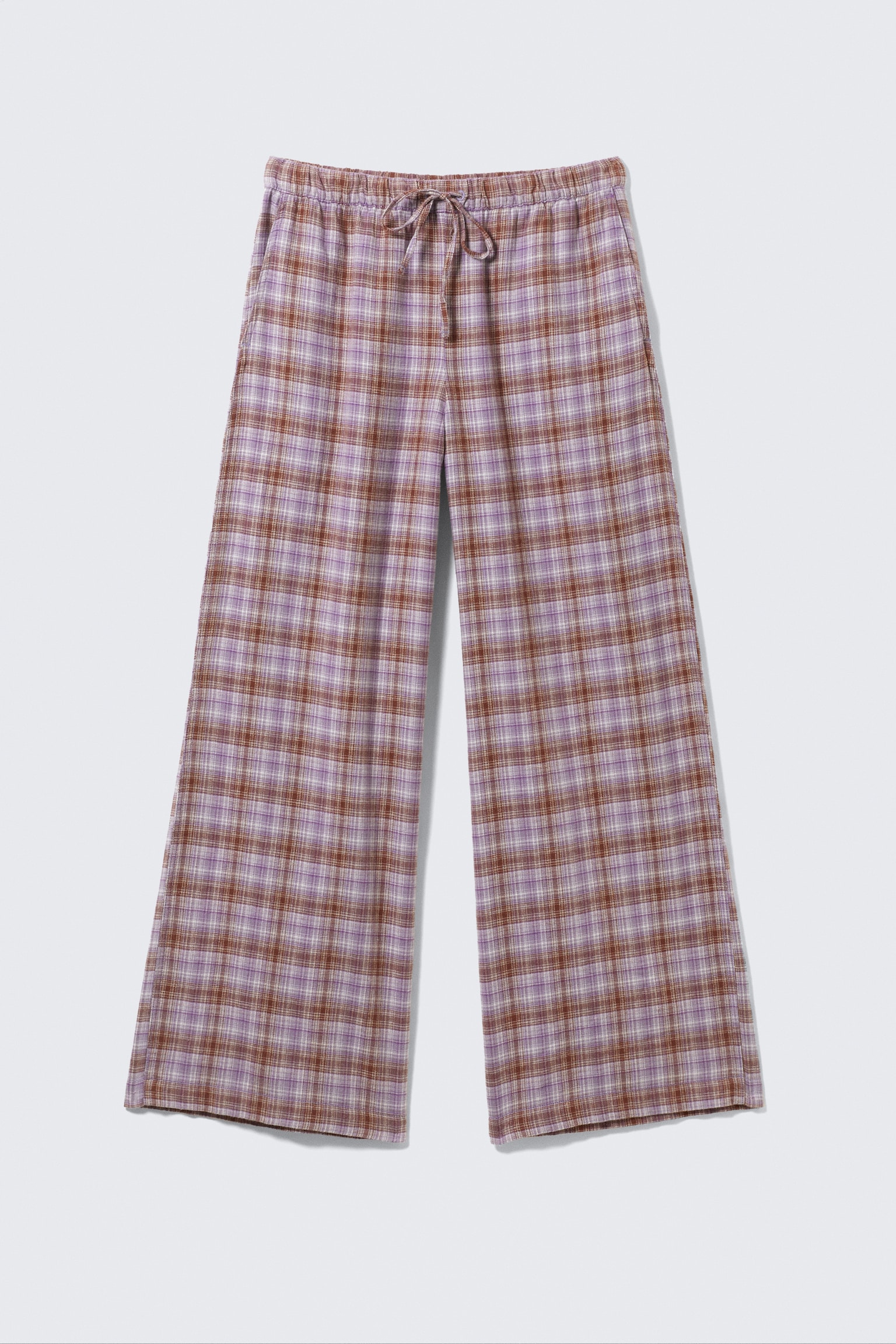 Flannel Pyjama Trousers - Paarse ruit/Pink & White Check/Checked Brown/Pink & Brown Check - 2