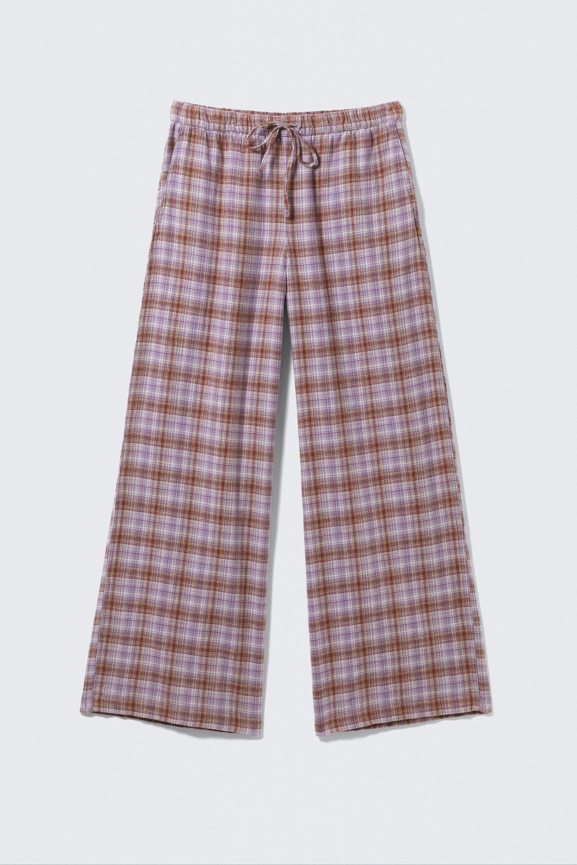 Lila rutig - Pyjamasbyxor i flanell - 3