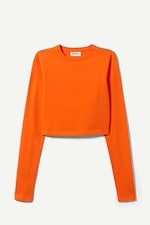 Orange - Langärmliges Mini-Crop-Top - 0