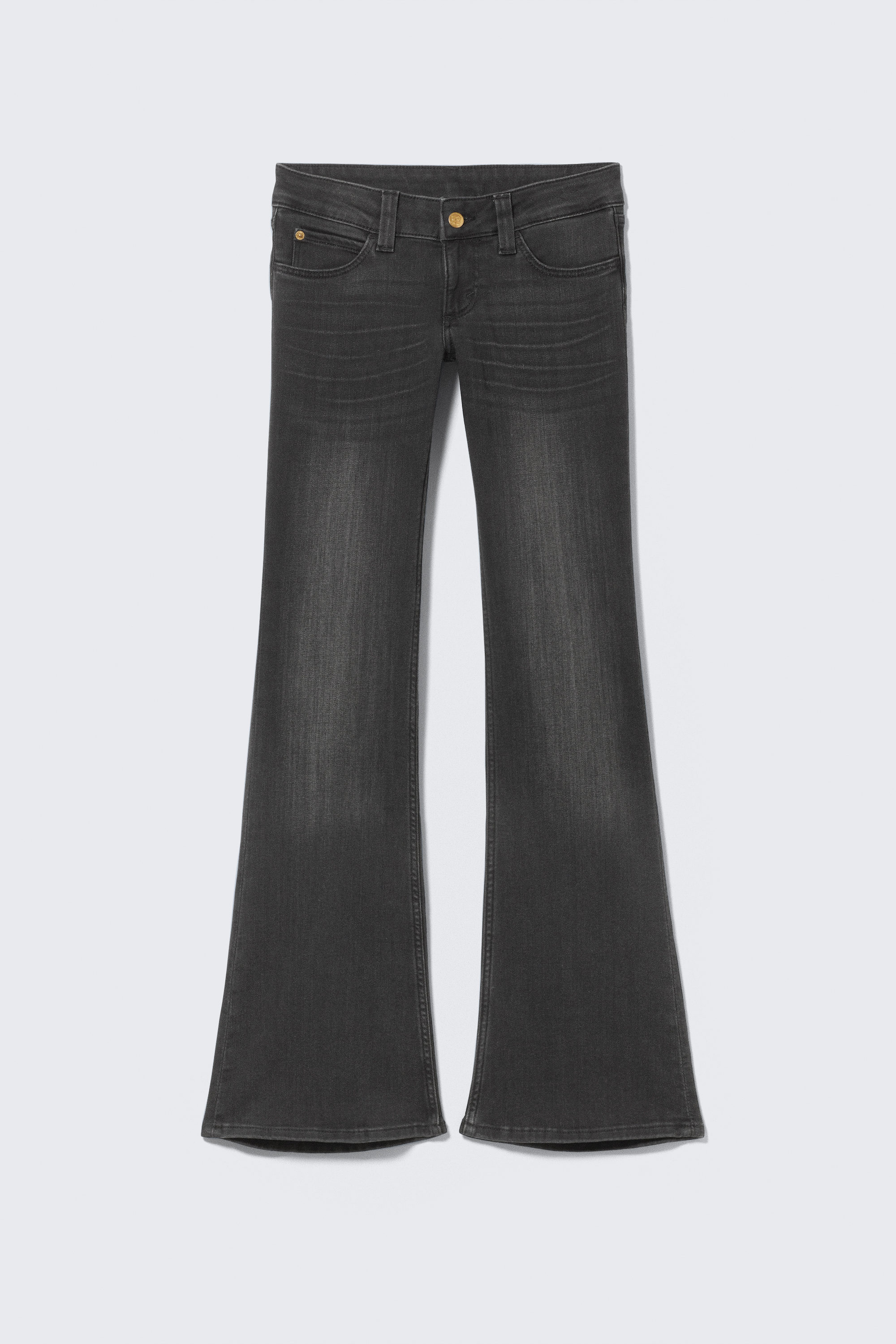 flare low rise coated flared skinny jeans - Coated Black - Black