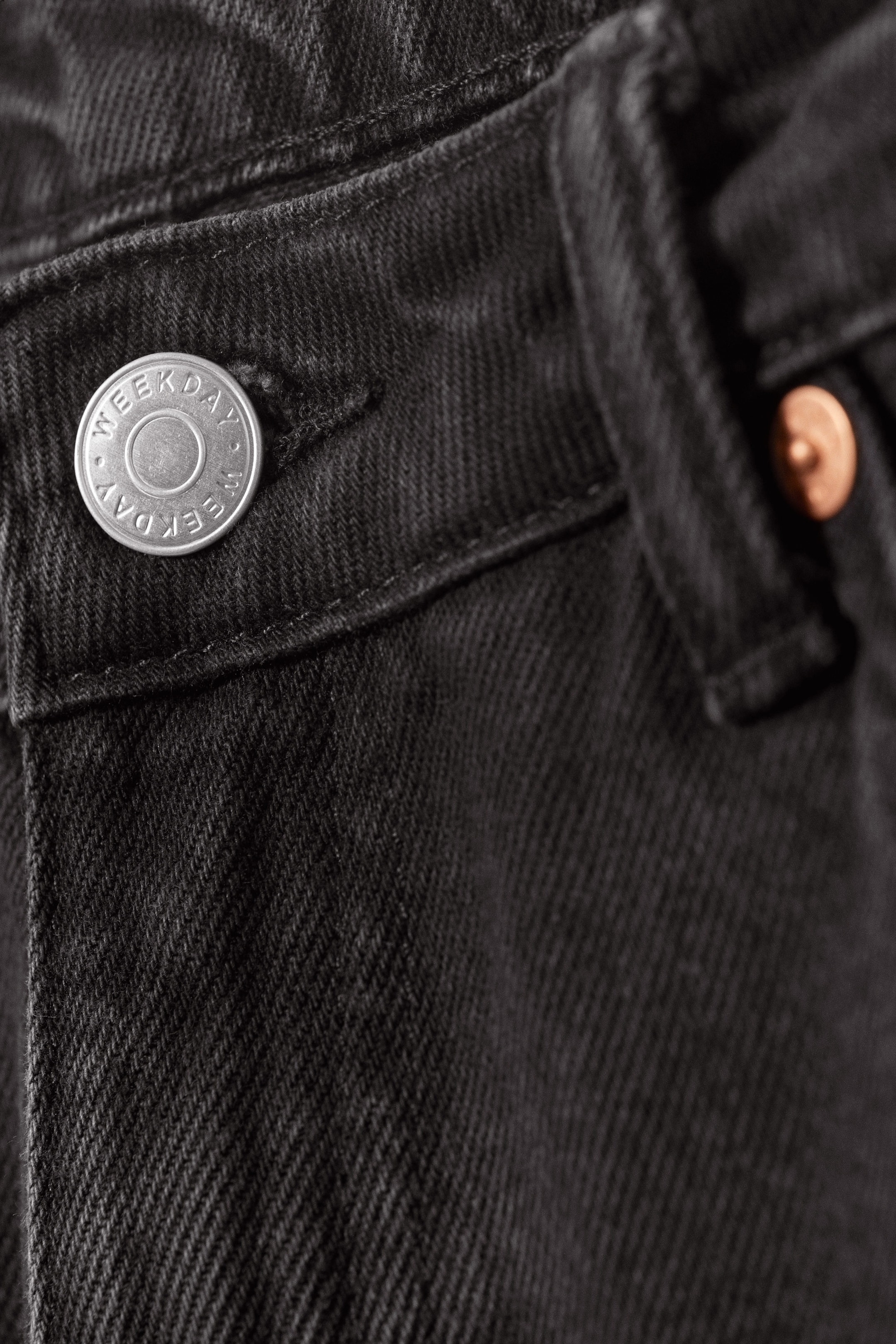 Ink Black - Black - Ample Low Rise Loose Wide Leg Jeans - 6