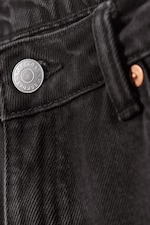 Ink Black - Black - Ample Low Rise Loose Wide Leg Jeans - 6