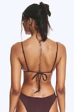 Dark Red - Frill Bikini Top - 2