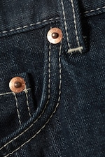 Blue Rinse - Mörkblå - Astro Mid Waist Loose Baggy Denim Shorts - 7