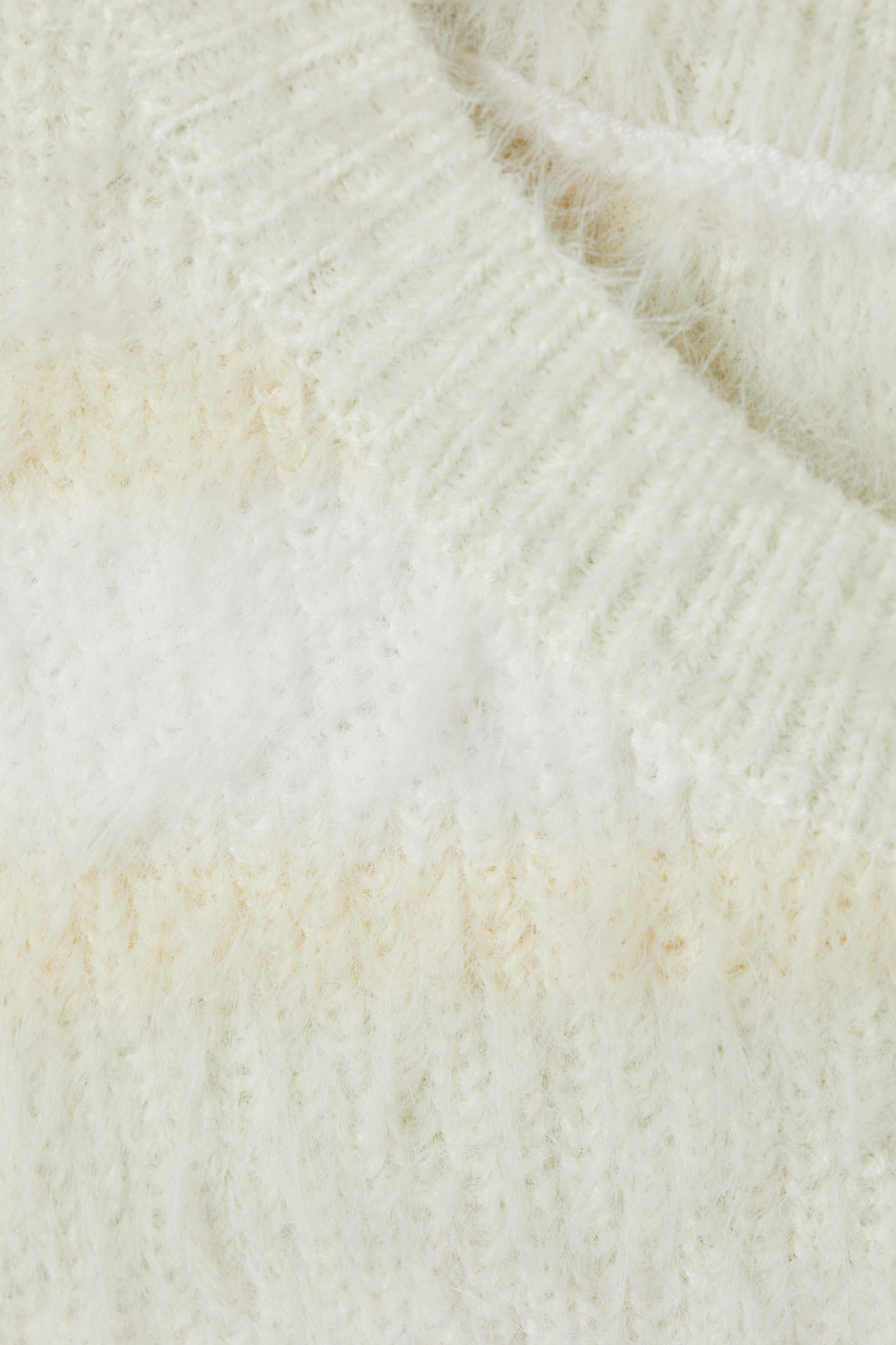 Striped Hairy Knit Vest - White/Multicoloured Striped - 4