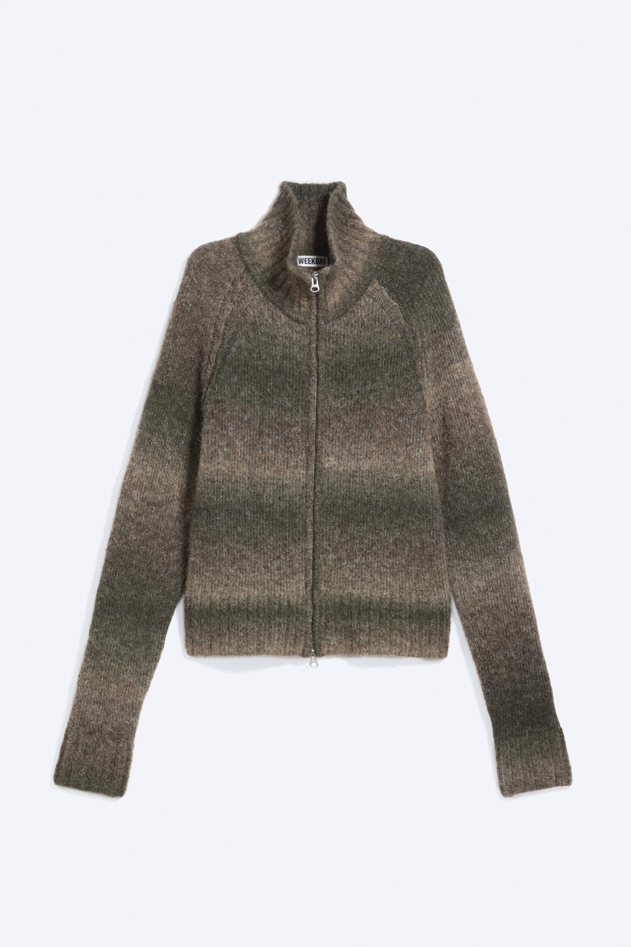 Khakigrün - Weicher Strick-Cardigan mit Reißverschluss - 20