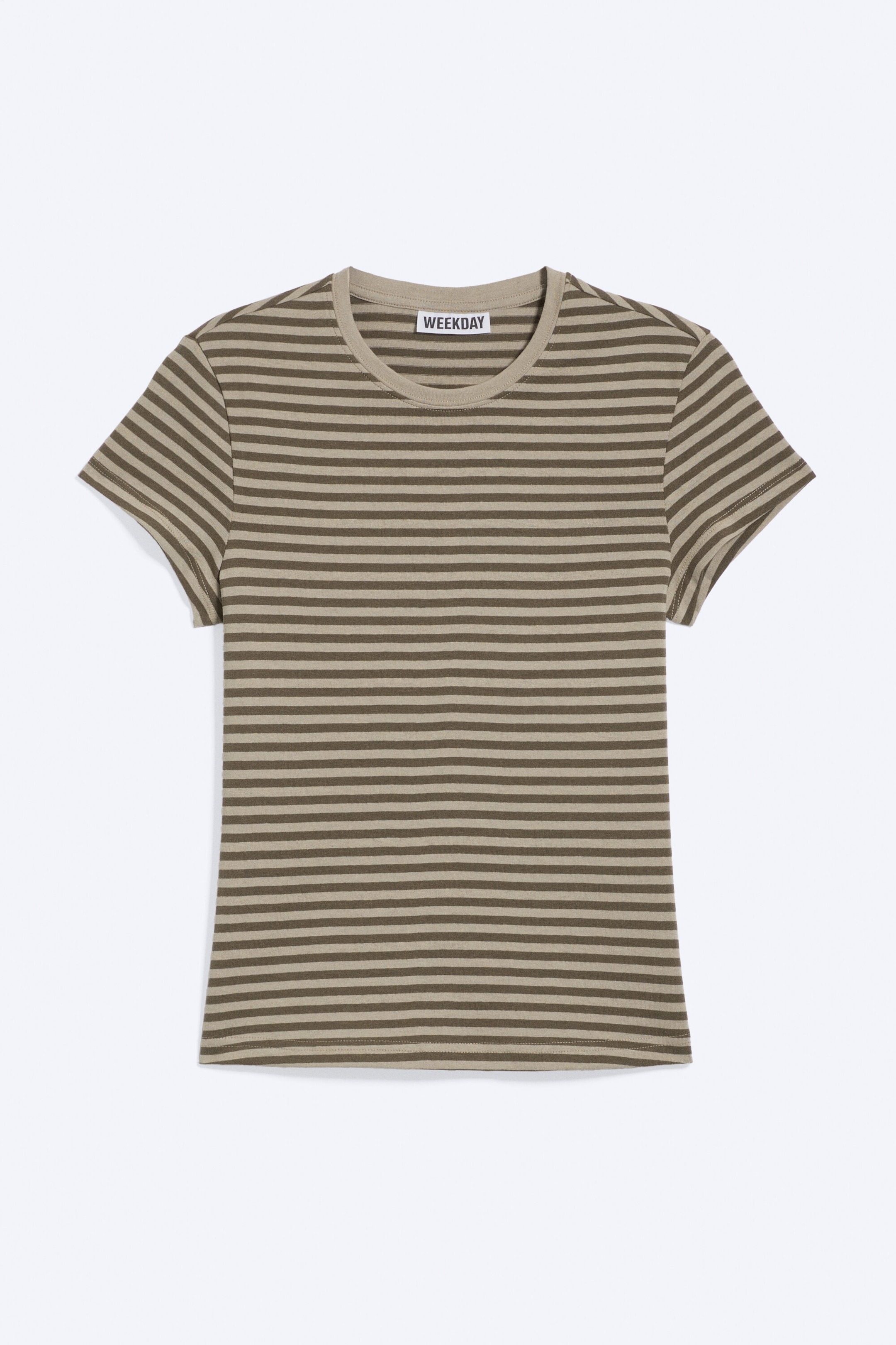 Dark & Light Mole Stripes - Slim Short-Sleeved Cotton T-shirt - 4
