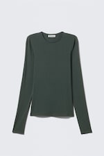 Petrol - Longsleeve-Top aus Lyocell mit schmaler Passform - 0
